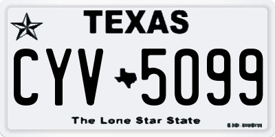 TX license plate CYV5099
