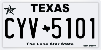 TX license plate CYV5101