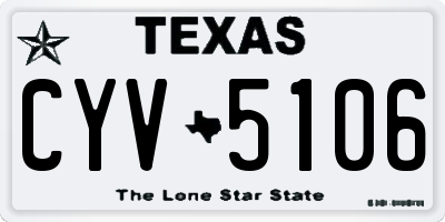 TX license plate CYV5106