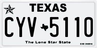 TX license plate CYV5110
