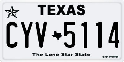 TX license plate CYV5114