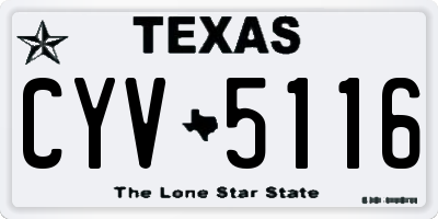 TX license plate CYV5116