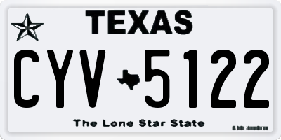 TX license plate CYV5122