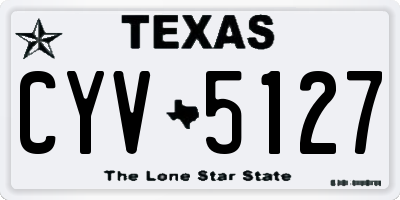 TX license plate CYV5127