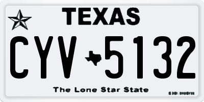 TX license plate CYV5132