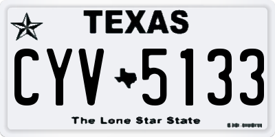 TX license plate CYV5133
