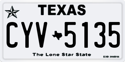 TX license plate CYV5135