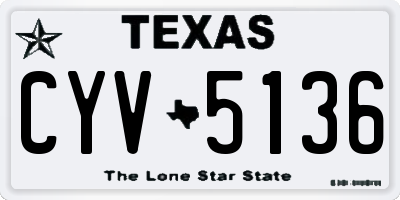 TX license plate CYV5136