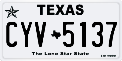 TX license plate CYV5137