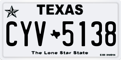 TX license plate CYV5138