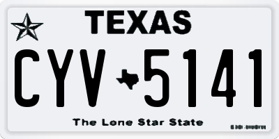 TX license plate CYV5141