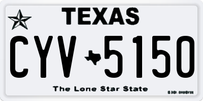 TX license plate CYV5150