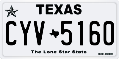 TX license plate CYV5160