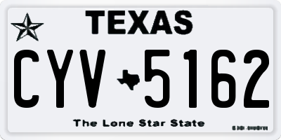 TX license plate CYV5162