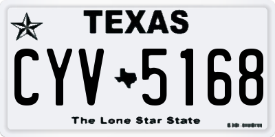 TX license plate CYV5168