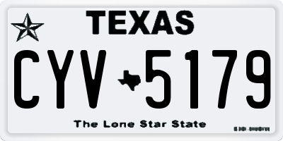 TX license plate CYV5179