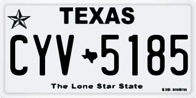 TX license plate CYV5185