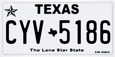 TX license plate CYV5186