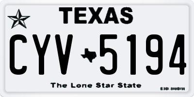 TX license plate CYV5194