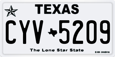 TX license plate CYV5209