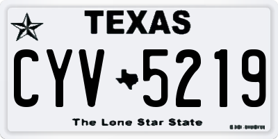 TX license plate CYV5219