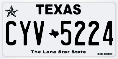 TX license plate CYV5224