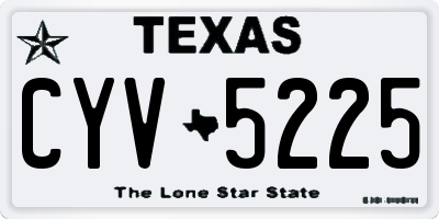 TX license plate CYV5225