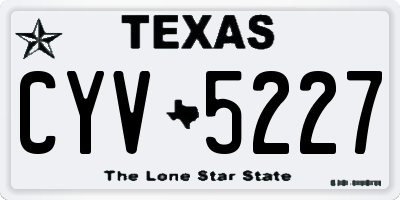 TX license plate CYV5227