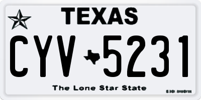 TX license plate CYV5231