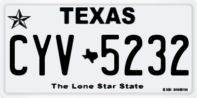 TX license plate CYV5232