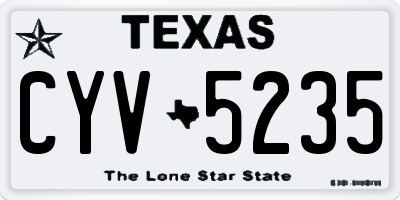 TX license plate CYV5235