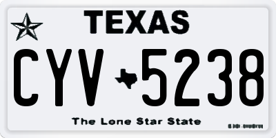 TX license plate CYV5238
