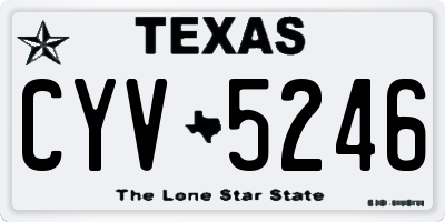 TX license plate CYV5246