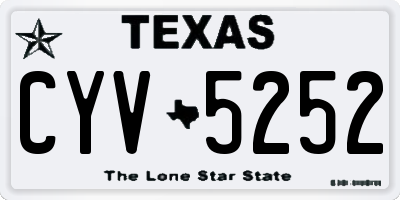 TX license plate CYV5252