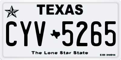 TX license plate CYV5265
