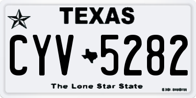 TX license plate CYV5282