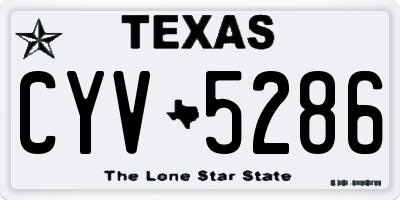 TX license plate CYV5286