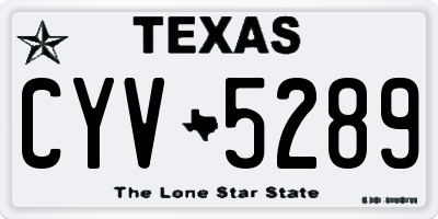 TX license plate CYV5289