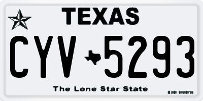 TX license plate CYV5293