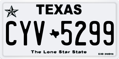 TX license plate CYV5299