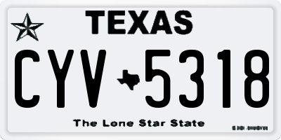 TX license plate CYV5318