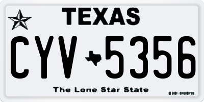 TX license plate CYV5356