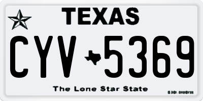 TX license plate CYV5369