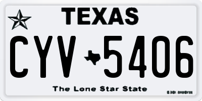 TX license plate CYV5406