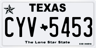 TX license plate CYV5453