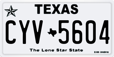 TX license plate CYV5604