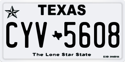 TX license plate CYV5608
