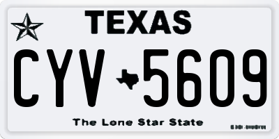 TX license plate CYV5609