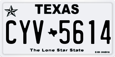 TX license plate CYV5614