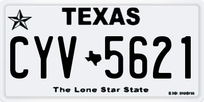 TX license plate CYV5621